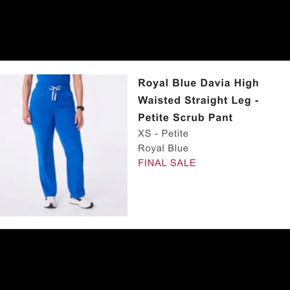Davia Royal Blue straight leg figs
